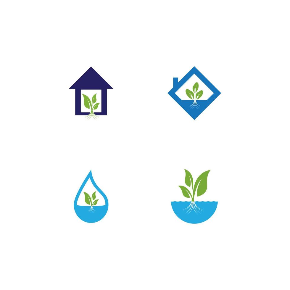 Hydroponic Logo Vector Template Illustration
