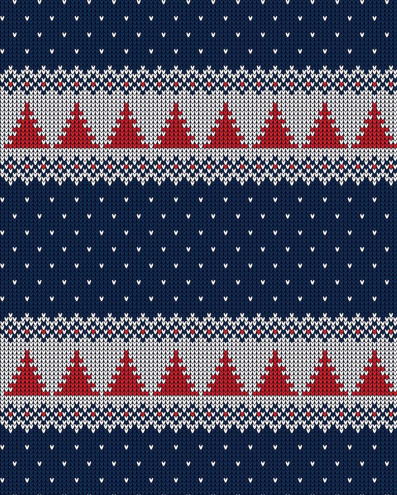 Knitted Christmas and New Year pattern vector