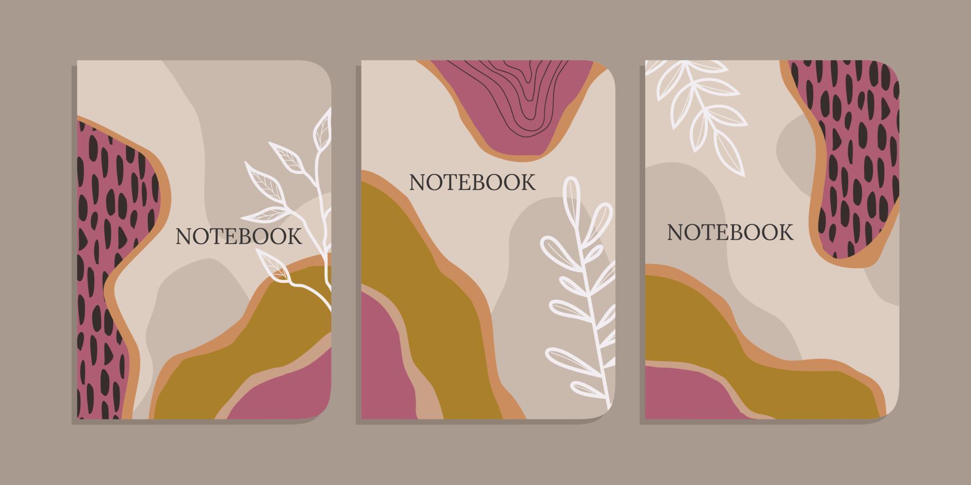 Contemporary abstract universal background cover templates. Minimalist aesthetic. hand drawn leaf ornament design vector