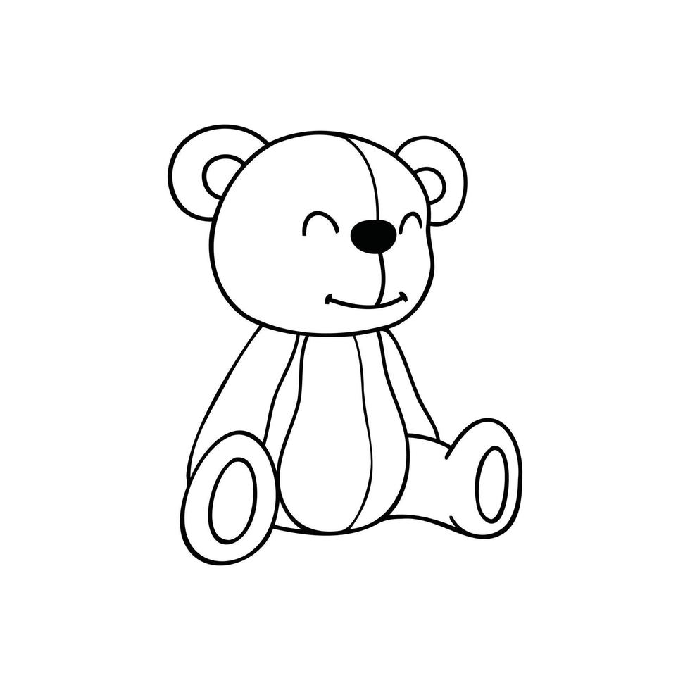 Bear Christmas isolated on white background. vector