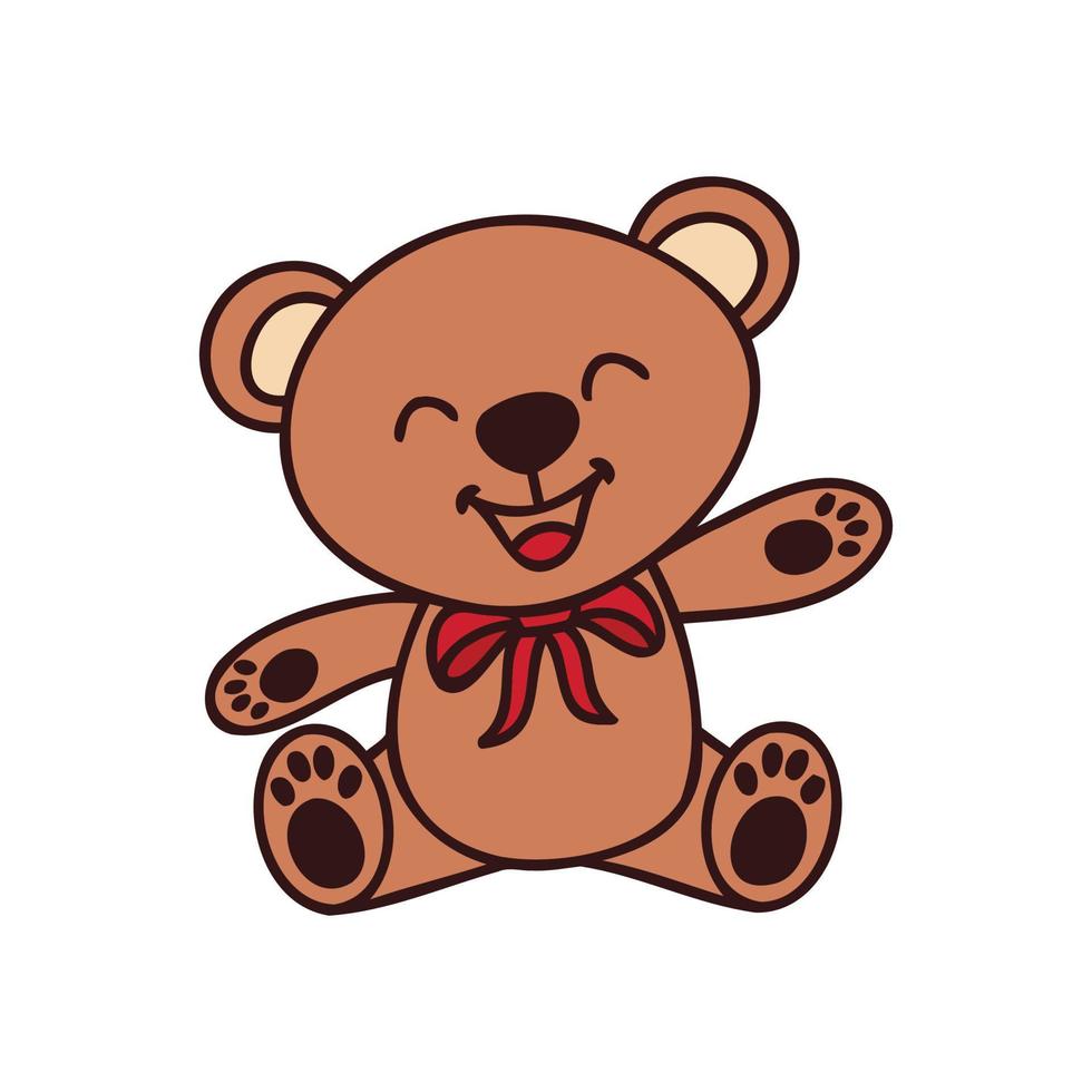 Bear Christmas isolated on white background. vector