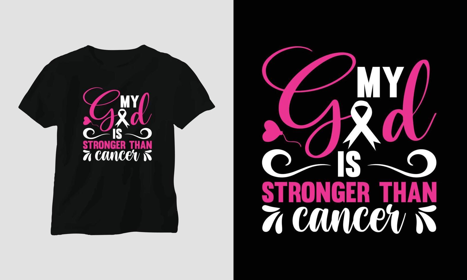 my god is stronger than cancer - World Cancer Day Design with Ribbon, Sign, Love, Fist, and Butterfly vector