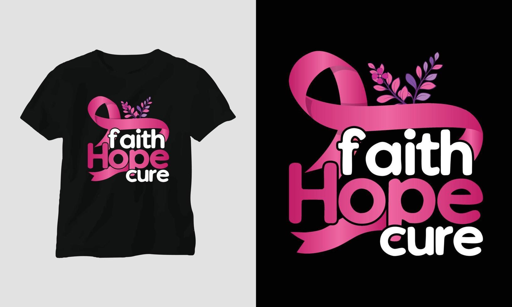 faith hope cure - World Cancer Day Design with Ribbon, Sign, Love, Fist, and Butterfly vector