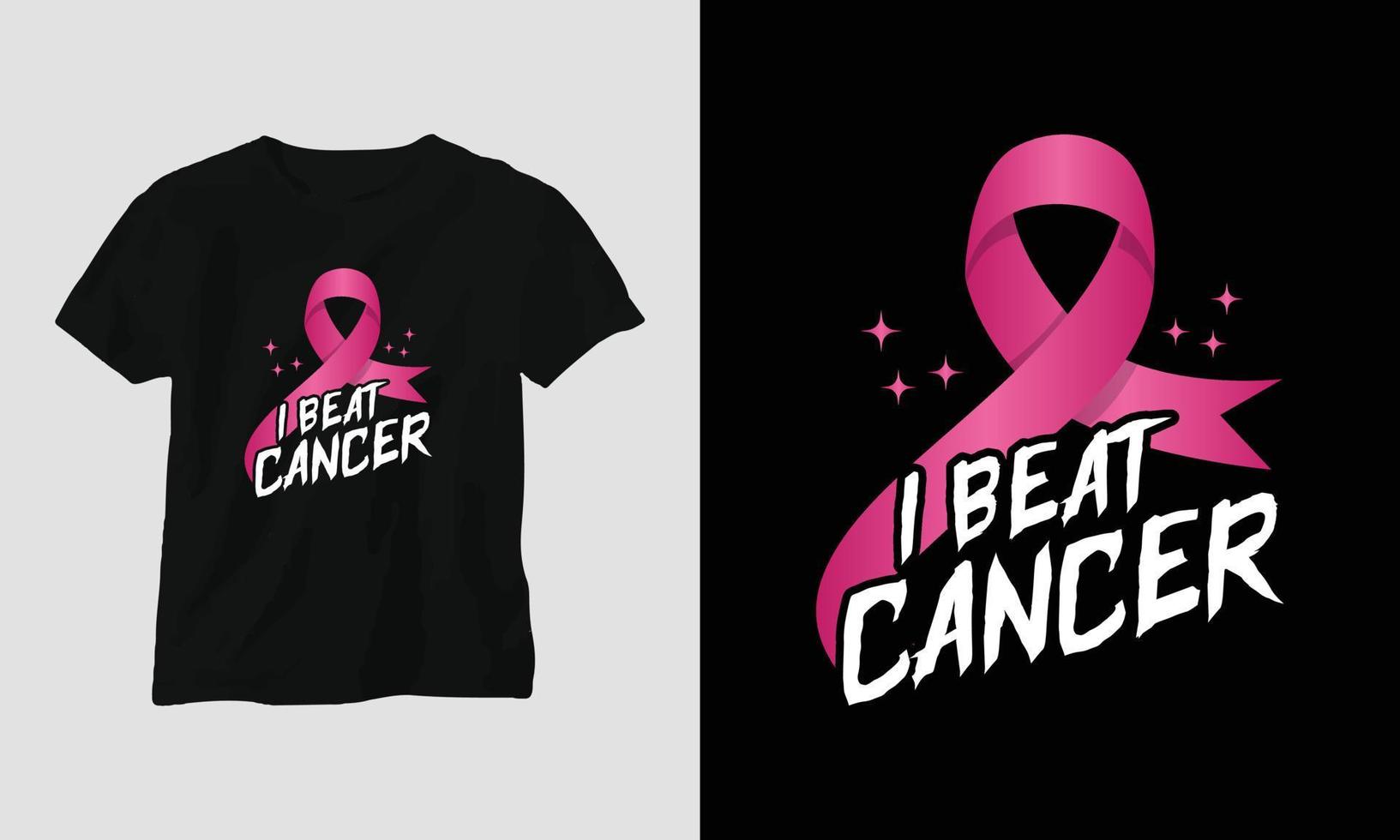 I beat cancer - World Cancer Day Design with Ribbon, Sign, Love, Fist, and Butterfly vector