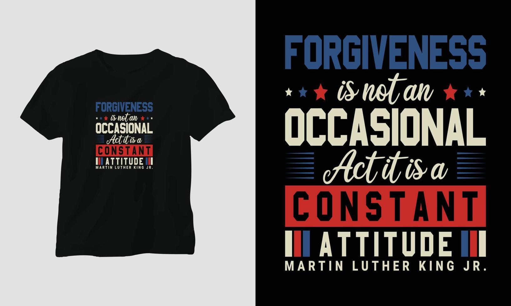 Martin Luther King jr. Day t-shirt Design in USA theme with ribbon, fist, flag vector