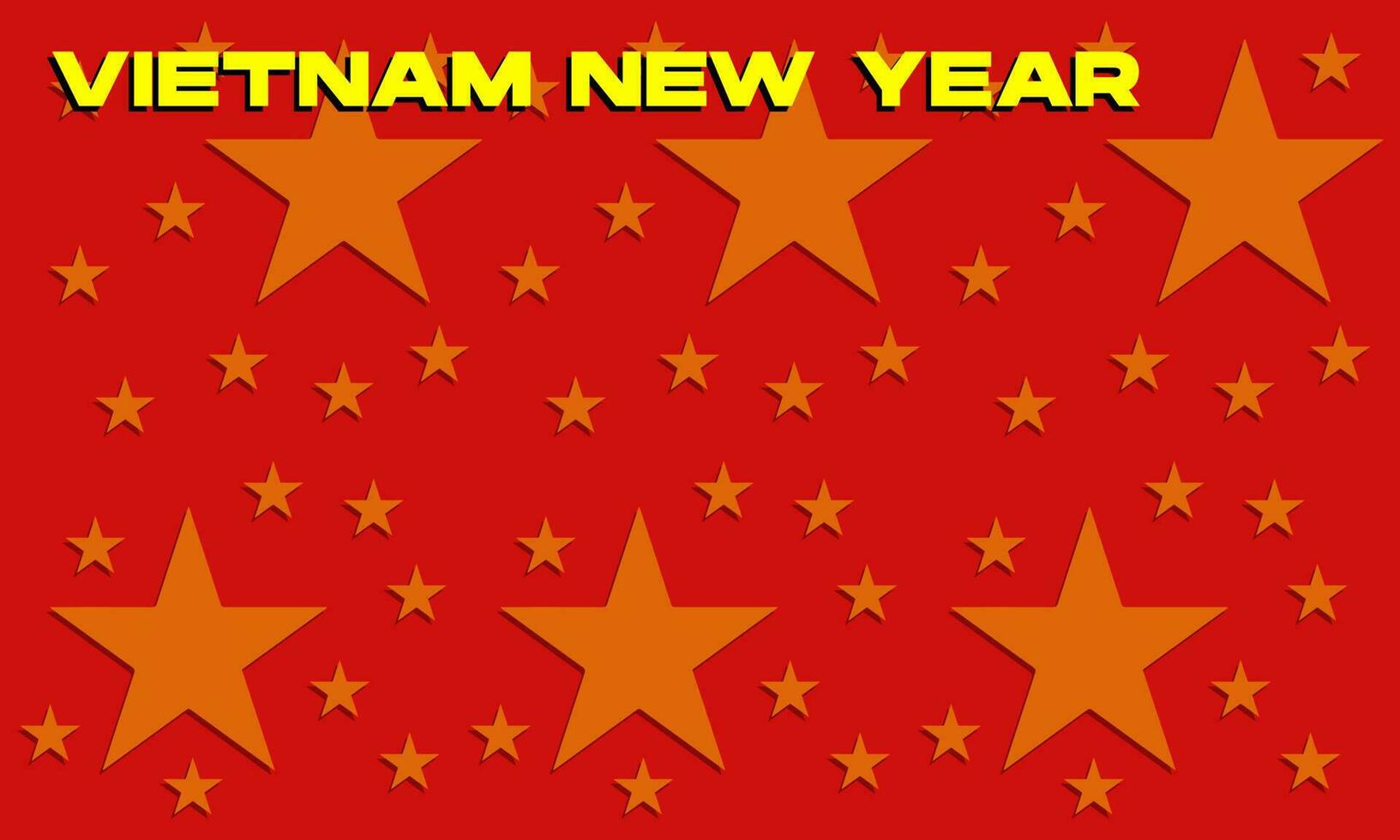 tarjeta de plantilla de año nuevo de vietnam con estrellas y fondo rojo. ilustración vectorial vector