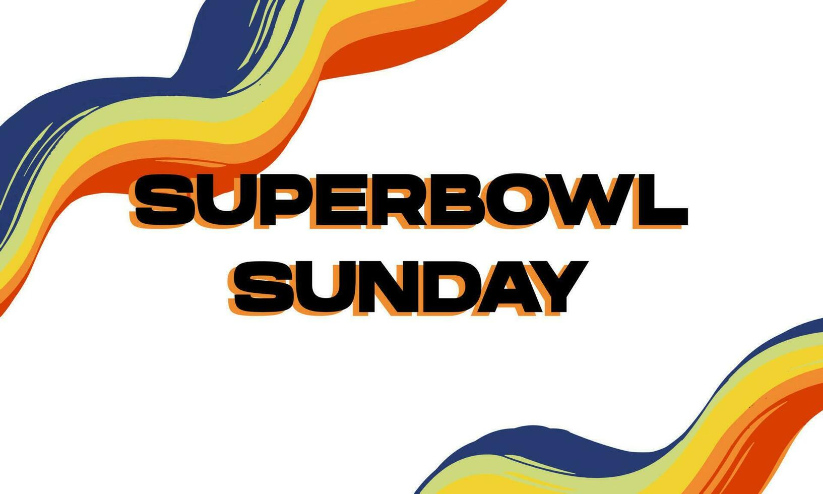 tarjeta de felicitación del domingo superbowl con onda fluida y fondo blanco. ilustración vectorial vector