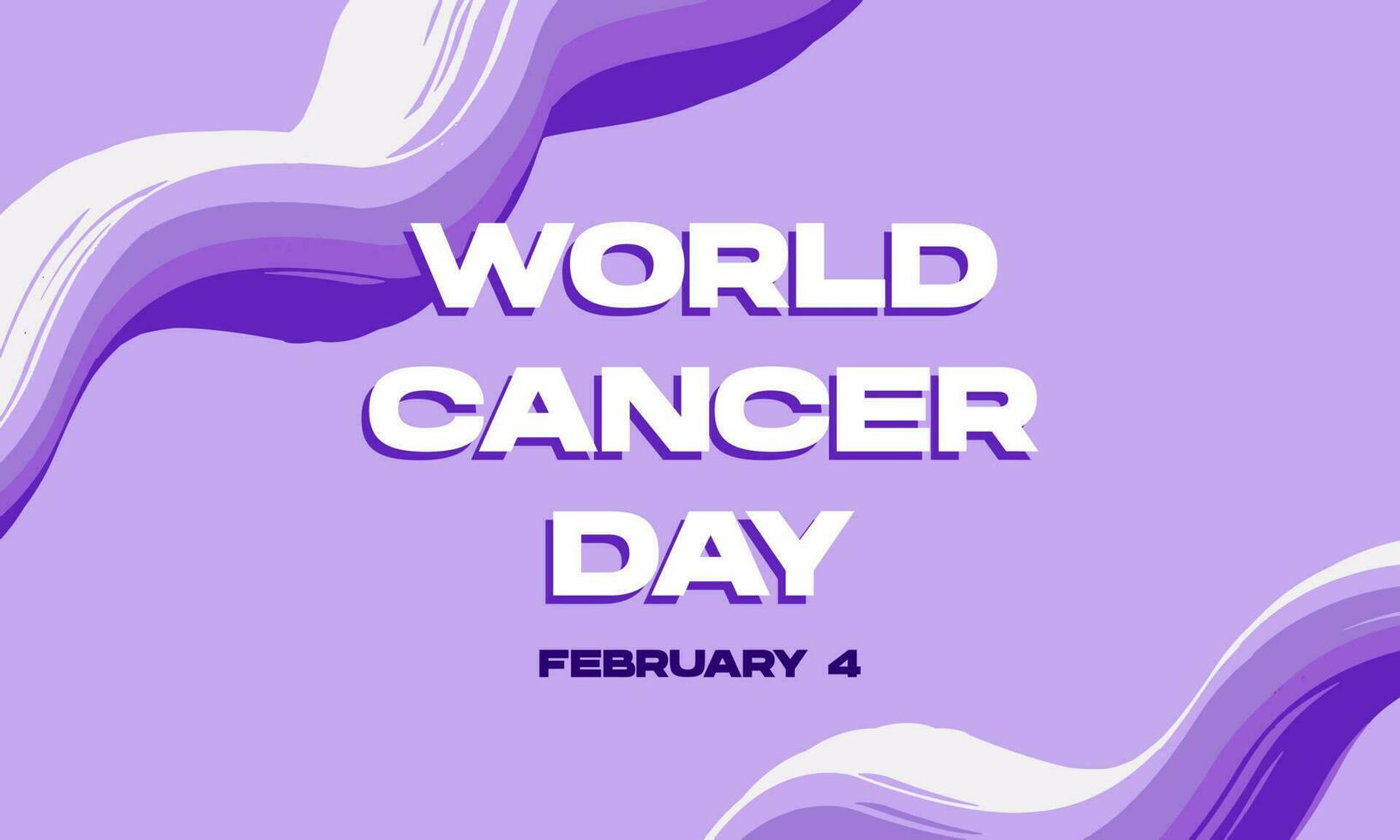 World cancer day with fluid wave purple background. Vector illustration