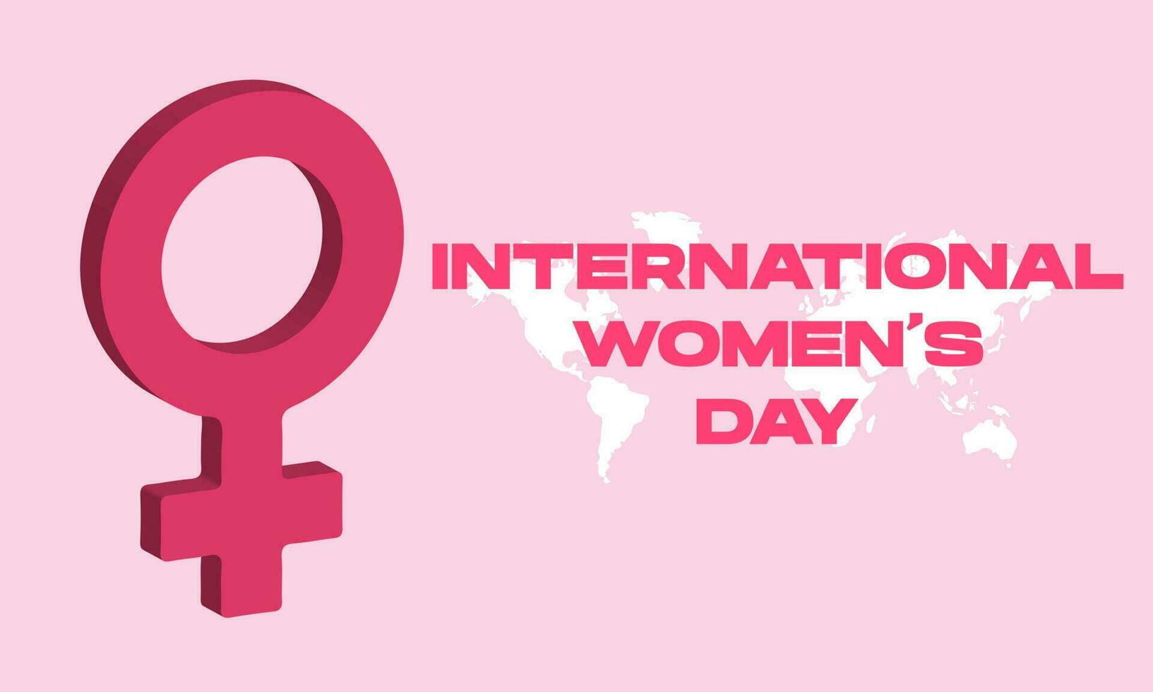 international women's day banner with women symbol on pink background. Vector illustration