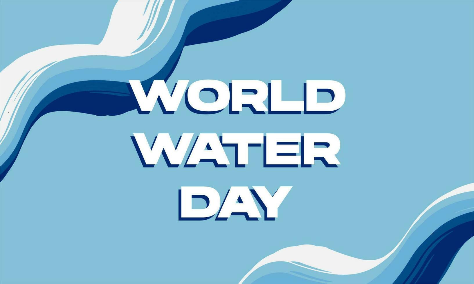 world water day with fluid wave for poster, banner, greeting card. Vector illustration