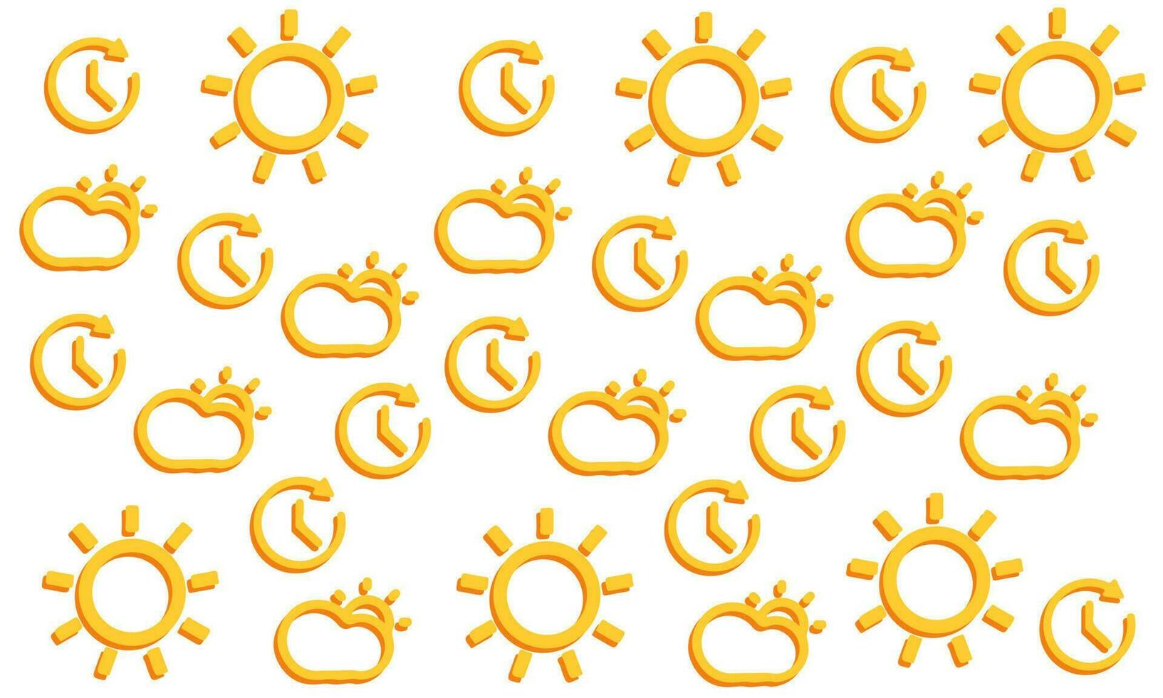 daylight savings time seamless pattern with sun and time. Vector Illustration with place for your text