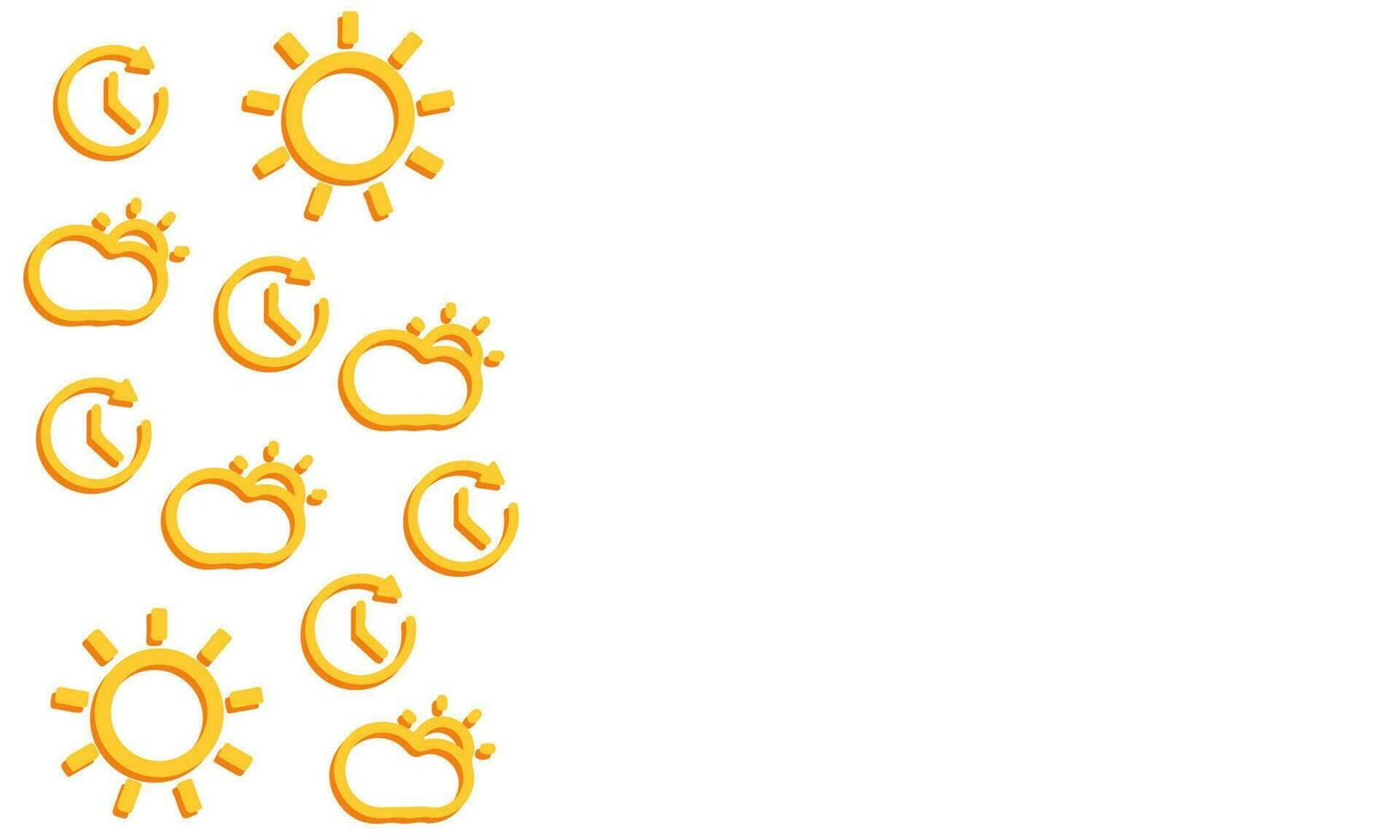 daylight savings time day white background with time and sun. Vector Illustration with place for your text