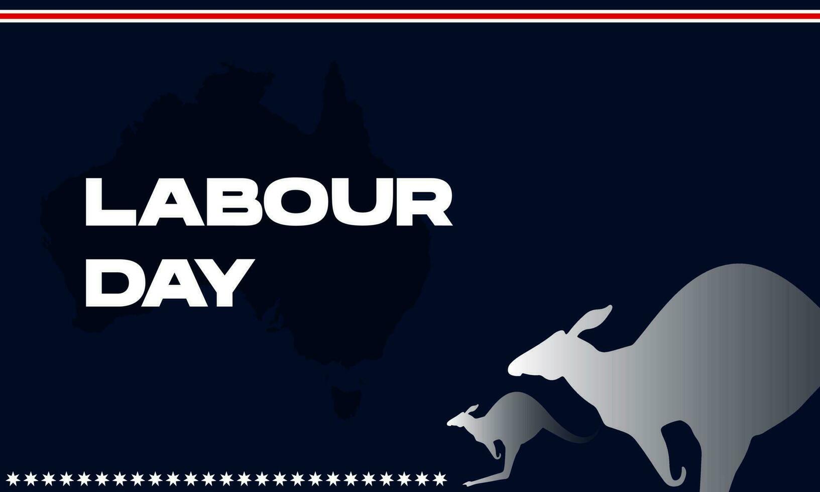 labour day australia banner, greeting card with kangaroo and blue background. Vector illustration