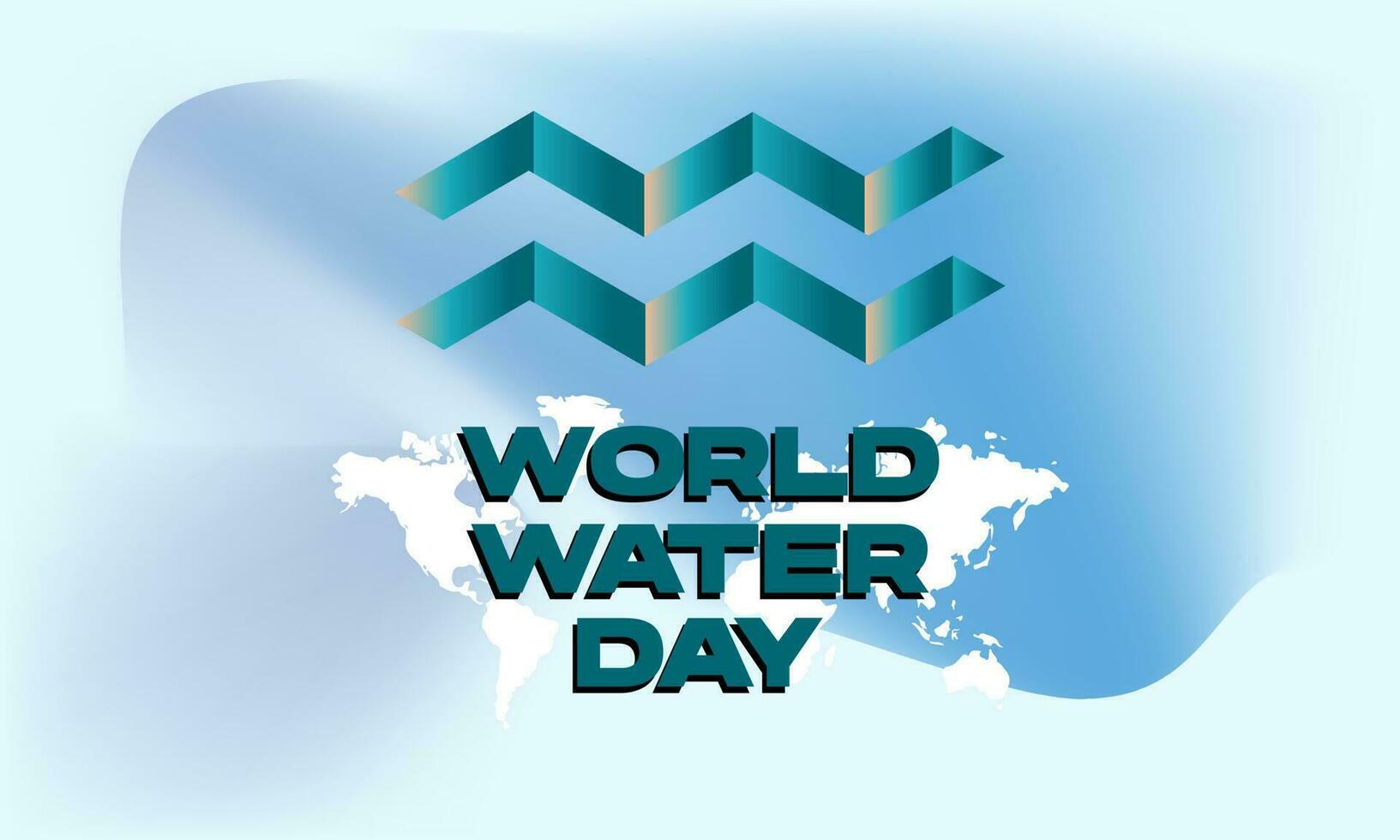 world water day with gradient background for poster, banner, greeting card. Vector illustration