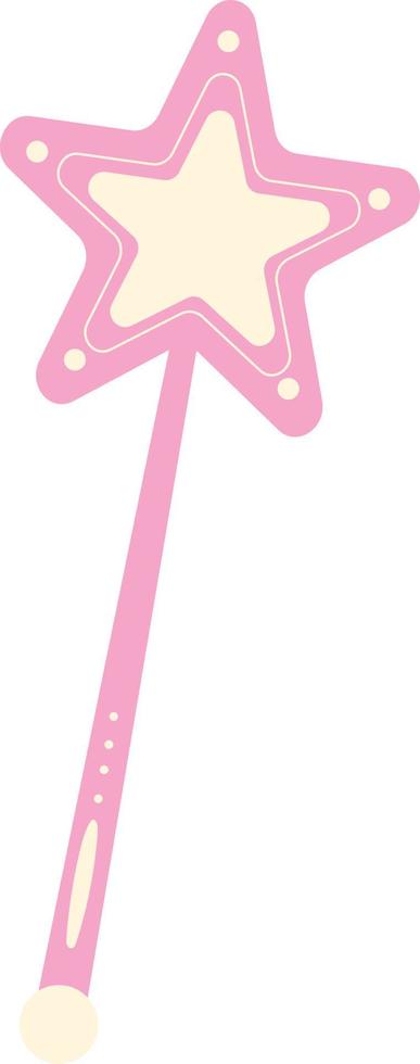 Pink magic wand illustration vector