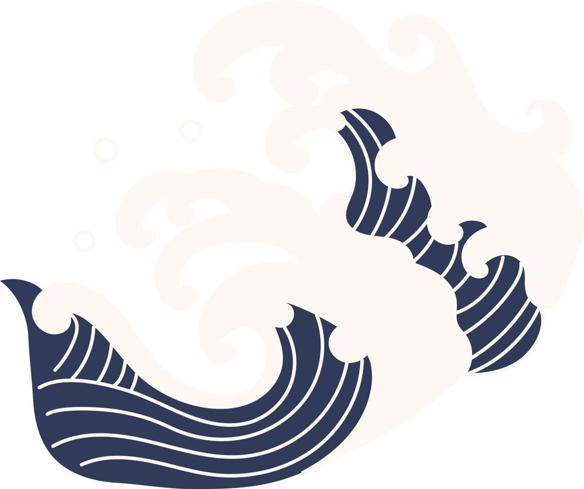 Japanese wave art illustration vector