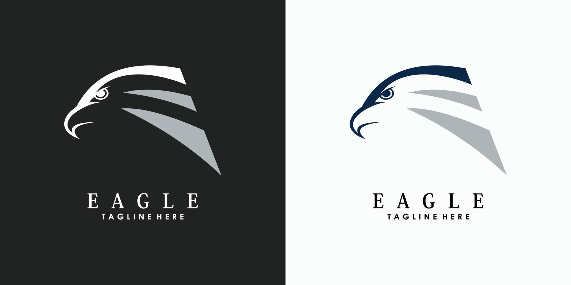 resumen de diseño de logotipo de cabeza de águila con concepto creativo vector