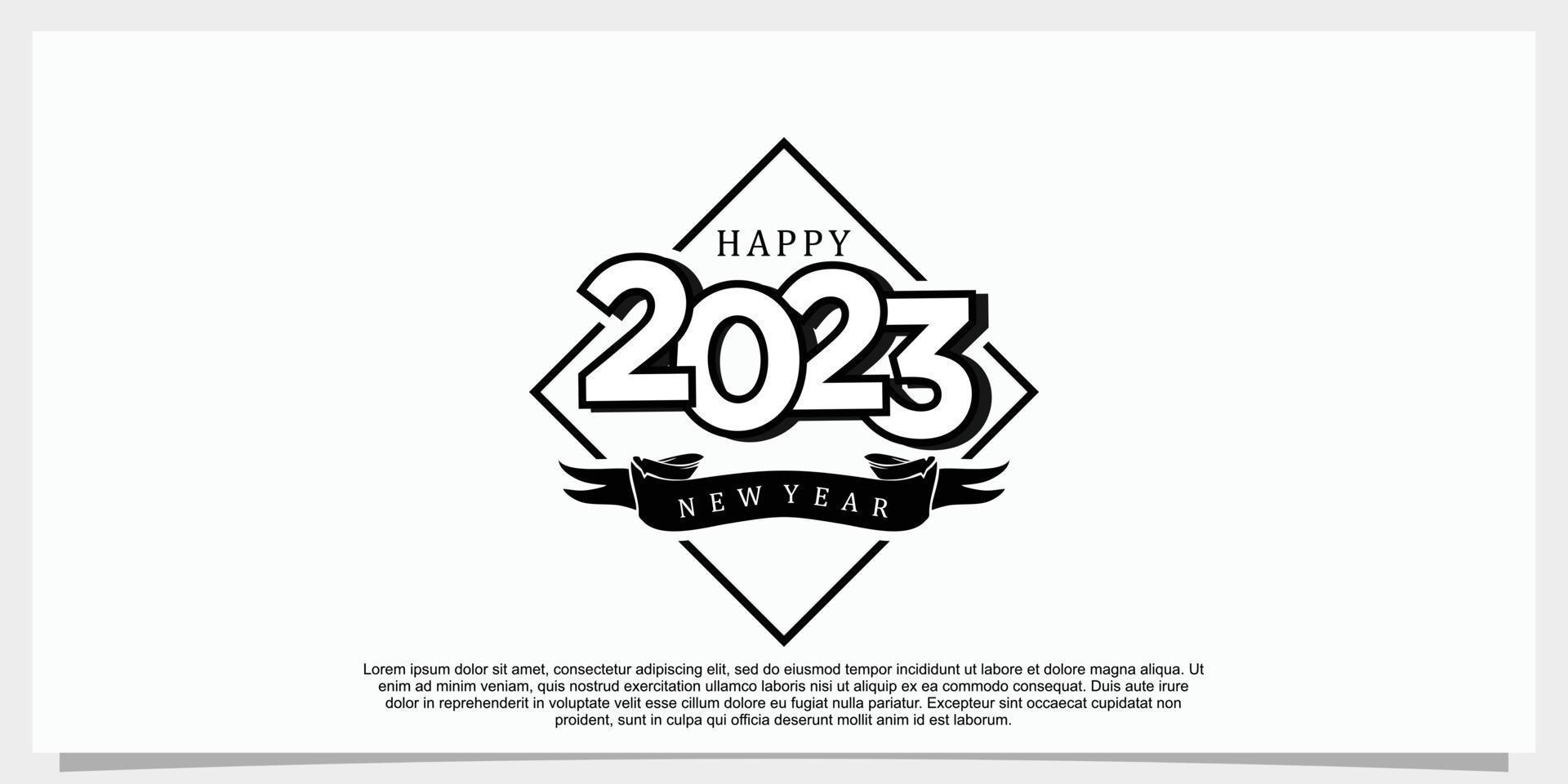 2023 happy new year logo design 2023 number design template vector illustration