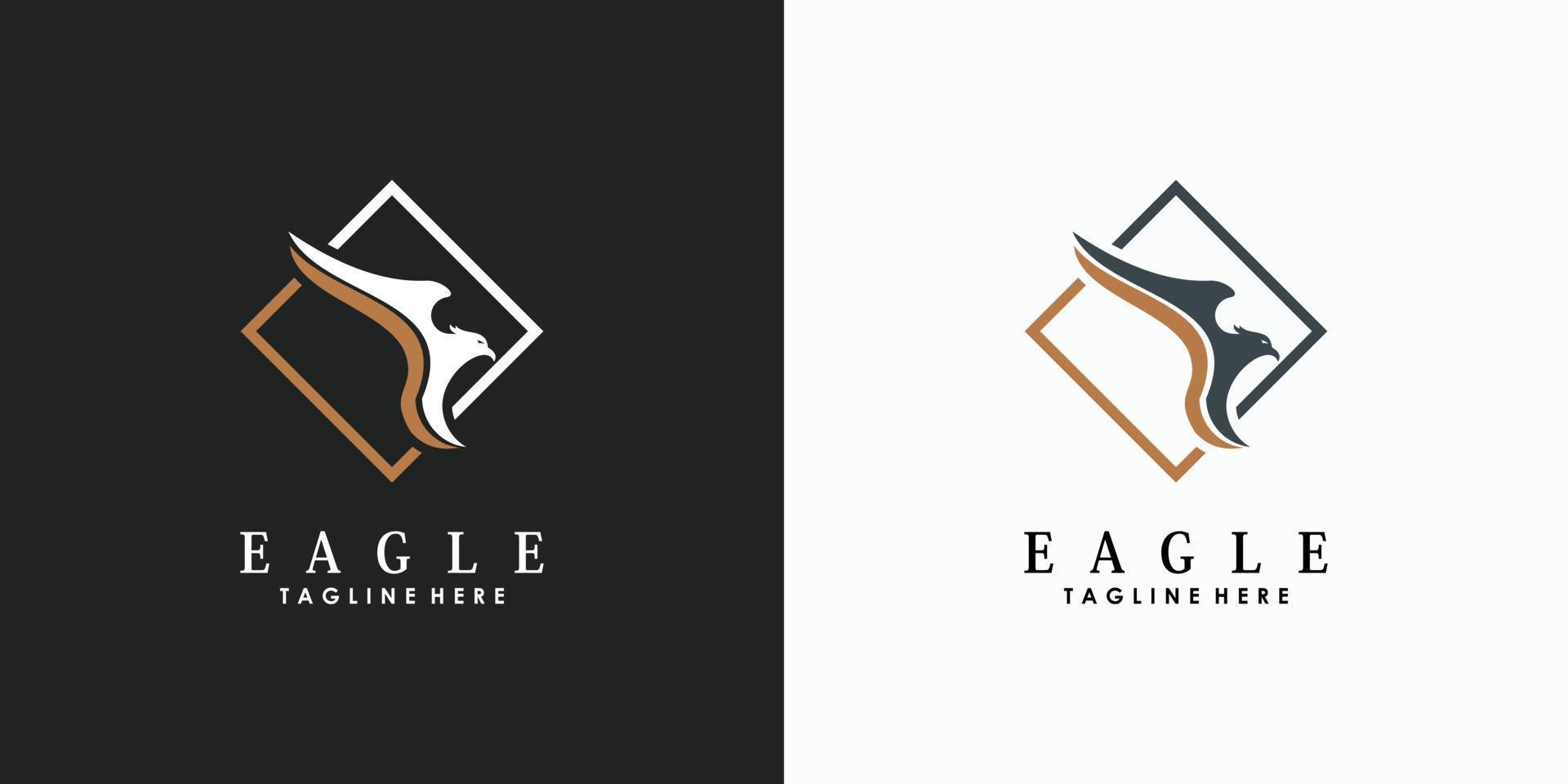 resumen de diseño de logotipo de cabeza de águila con concepto creativo vector