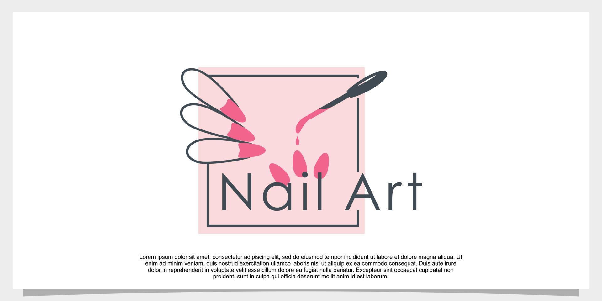 nail art studio logo design illustration vector