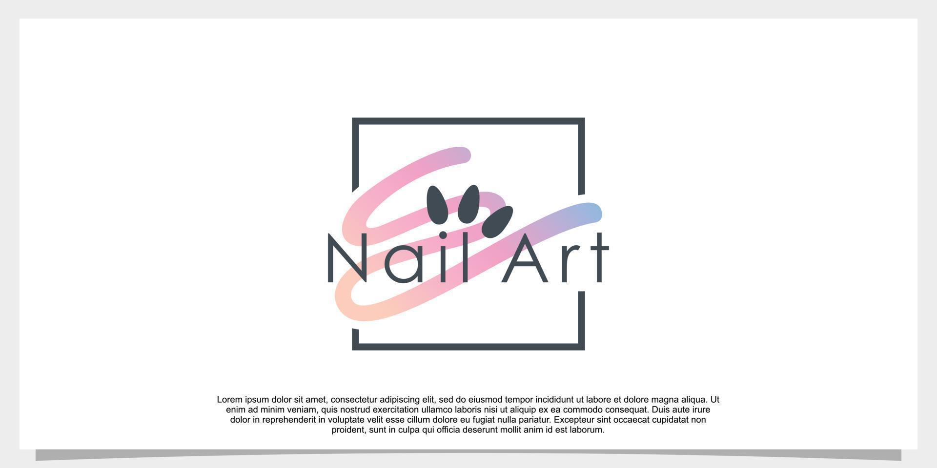 nail art studio logo design illustration vector