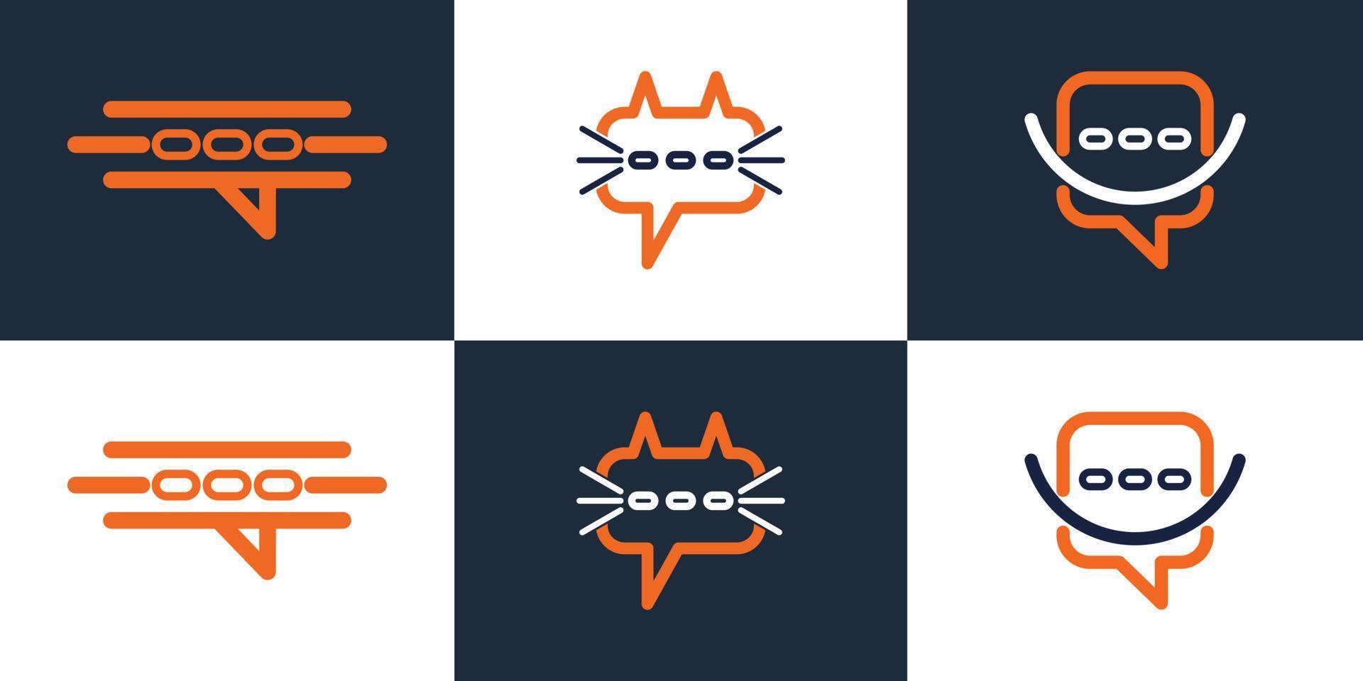 conjunto de diseño de logotipo de chat con todo icono concepto moderno vector