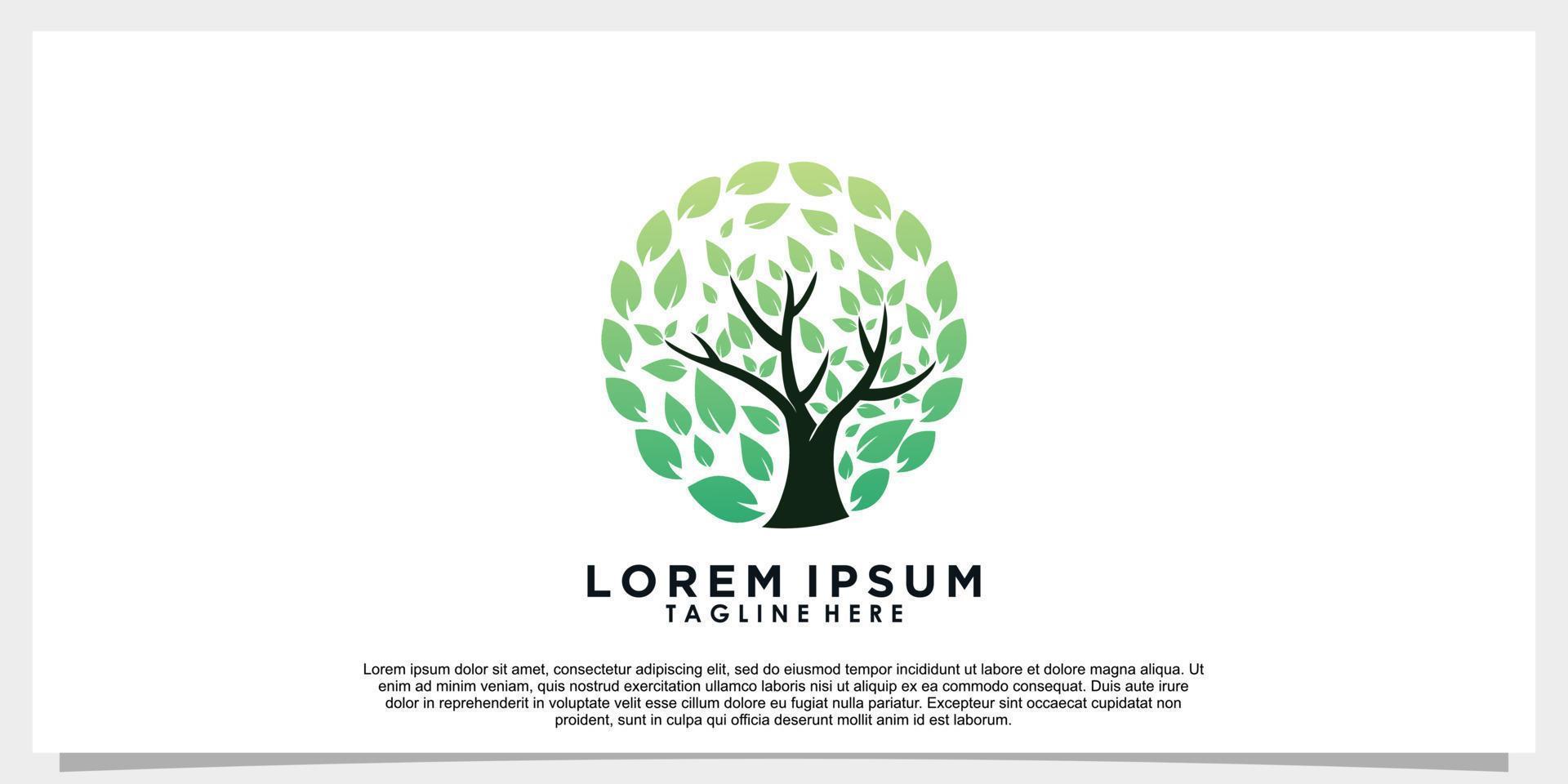 tree life and roots logo design with template vector