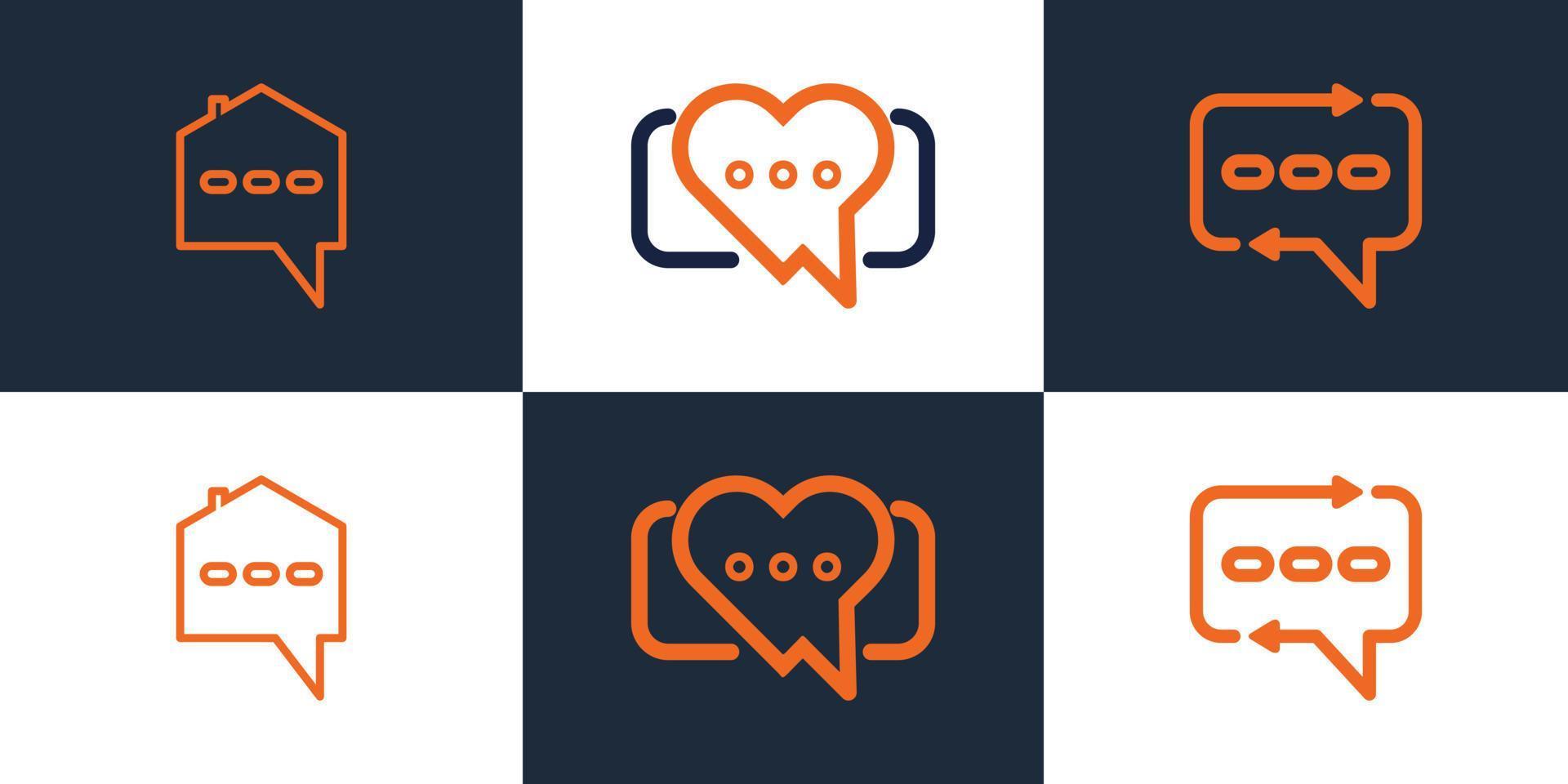 set of chat logo design with all icon modern concept vector