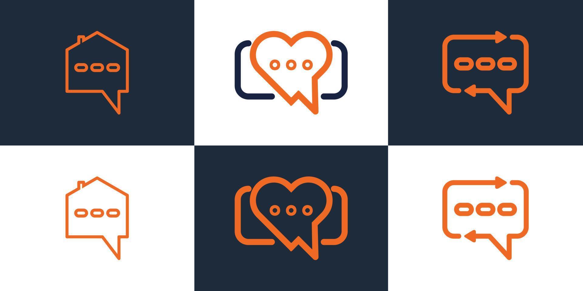 conjunto de diseño de logotipo de chat con todo icono concepto moderno vector