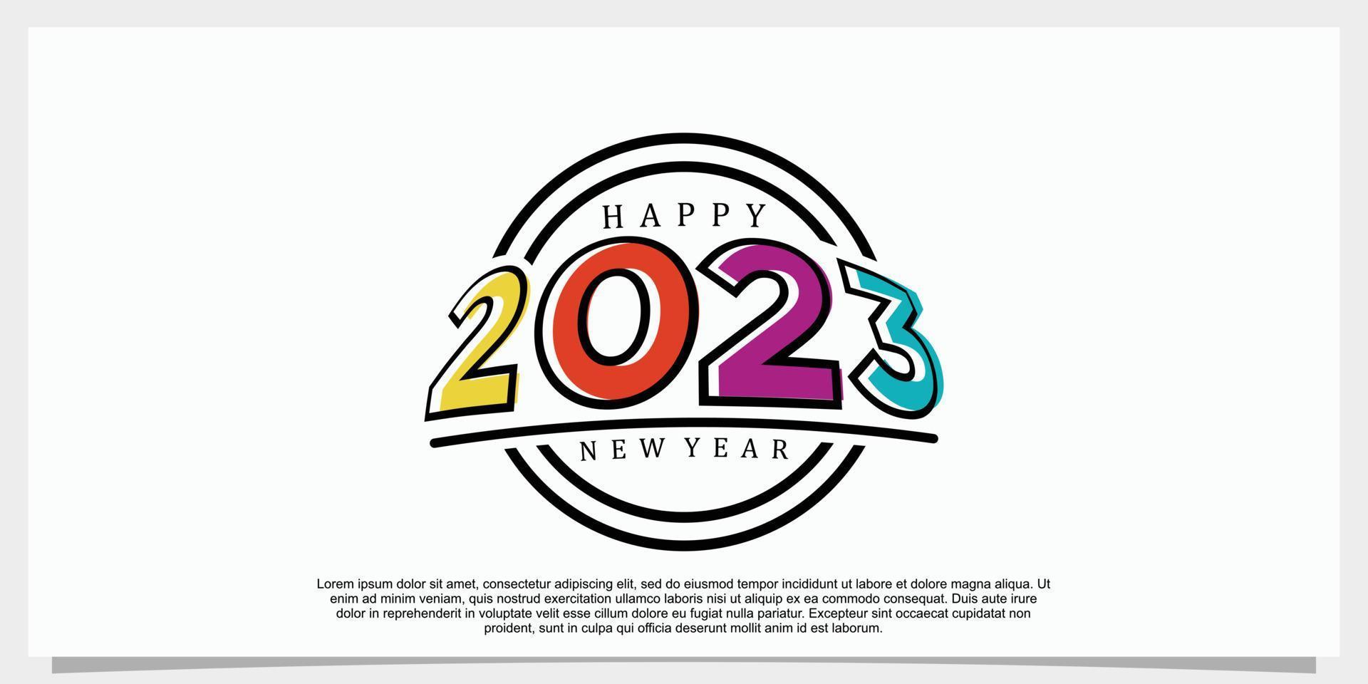 2023 happy new year logo design 2023 number design template vector illustration