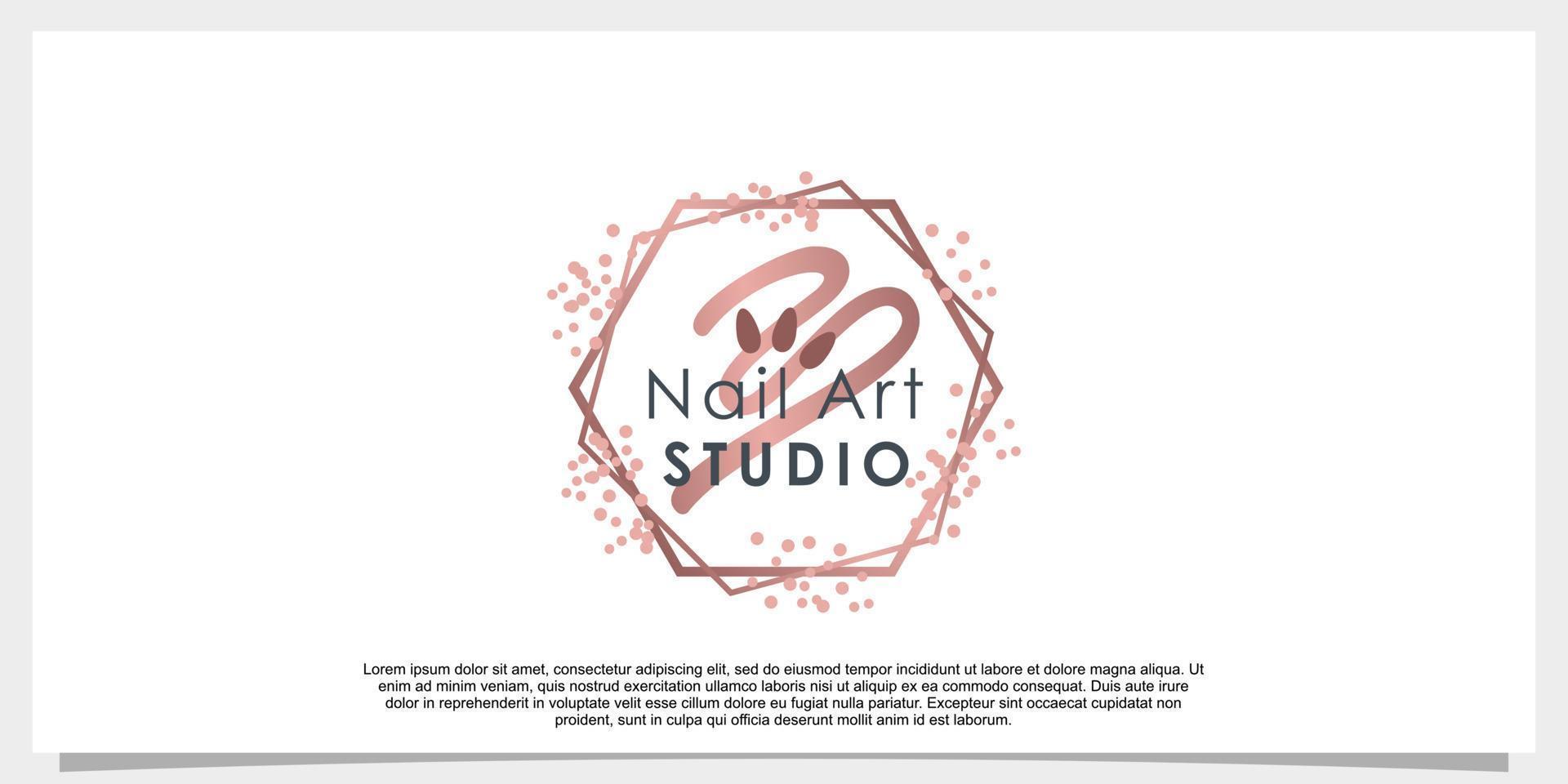 nail art studio logo design illustration vector