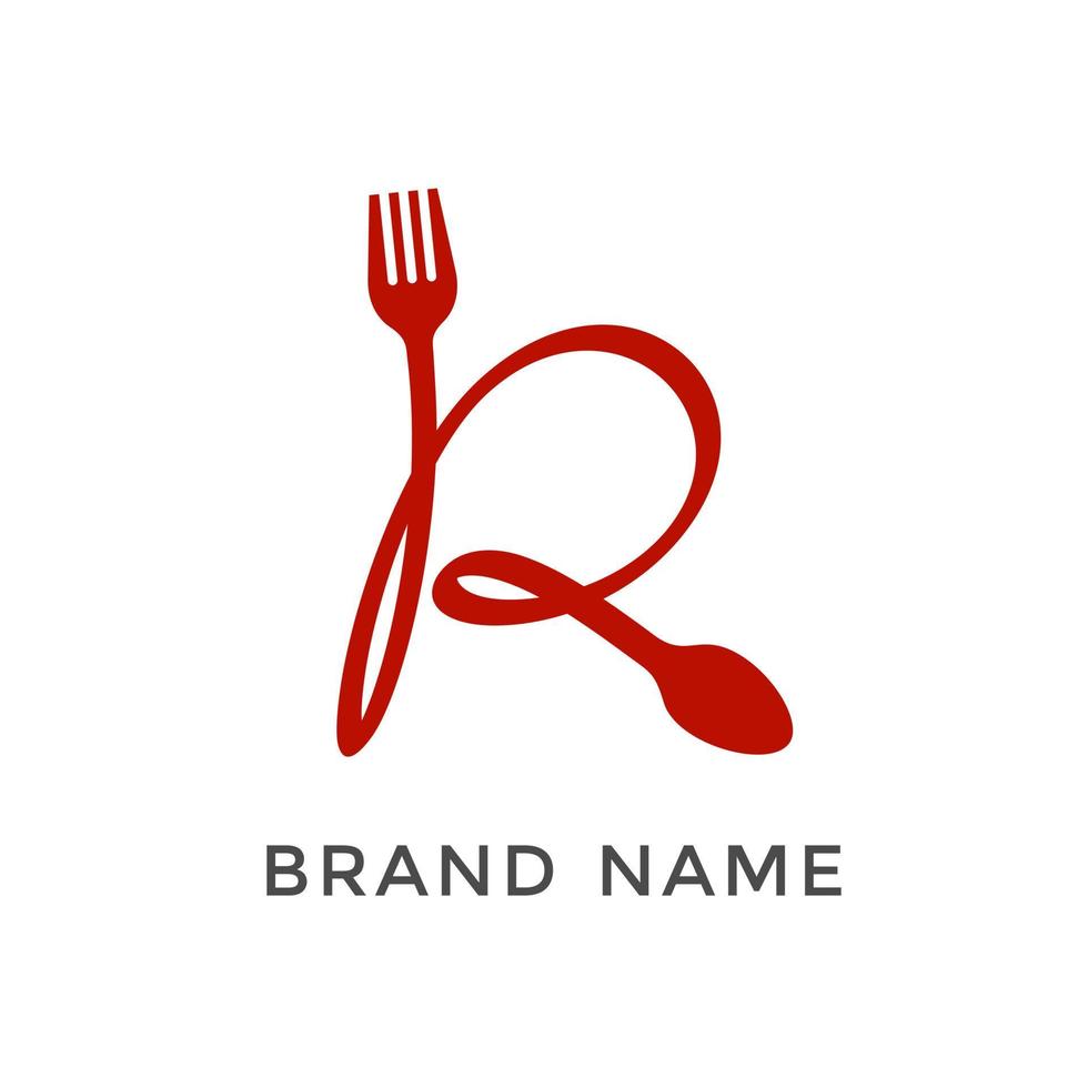 Initial R Fork and Spoon Logo vector