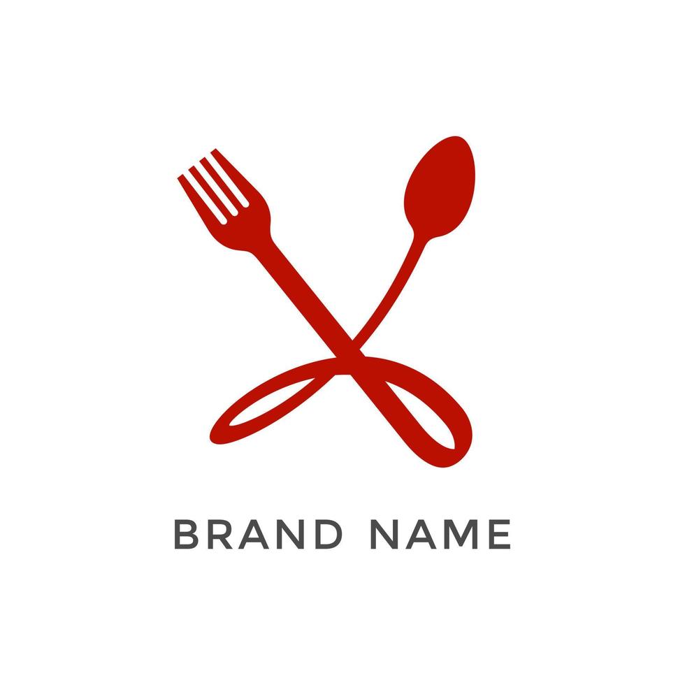 Initial X Fork and Spoon Logo vector