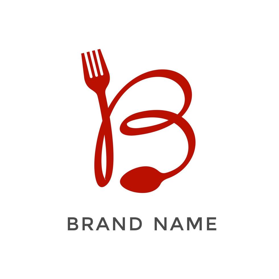 Initial B Fork and Spoon Logo vector