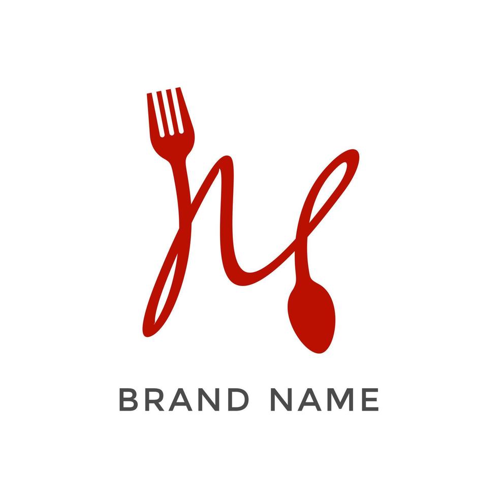 Initial M Fork and Spoon Logo vector