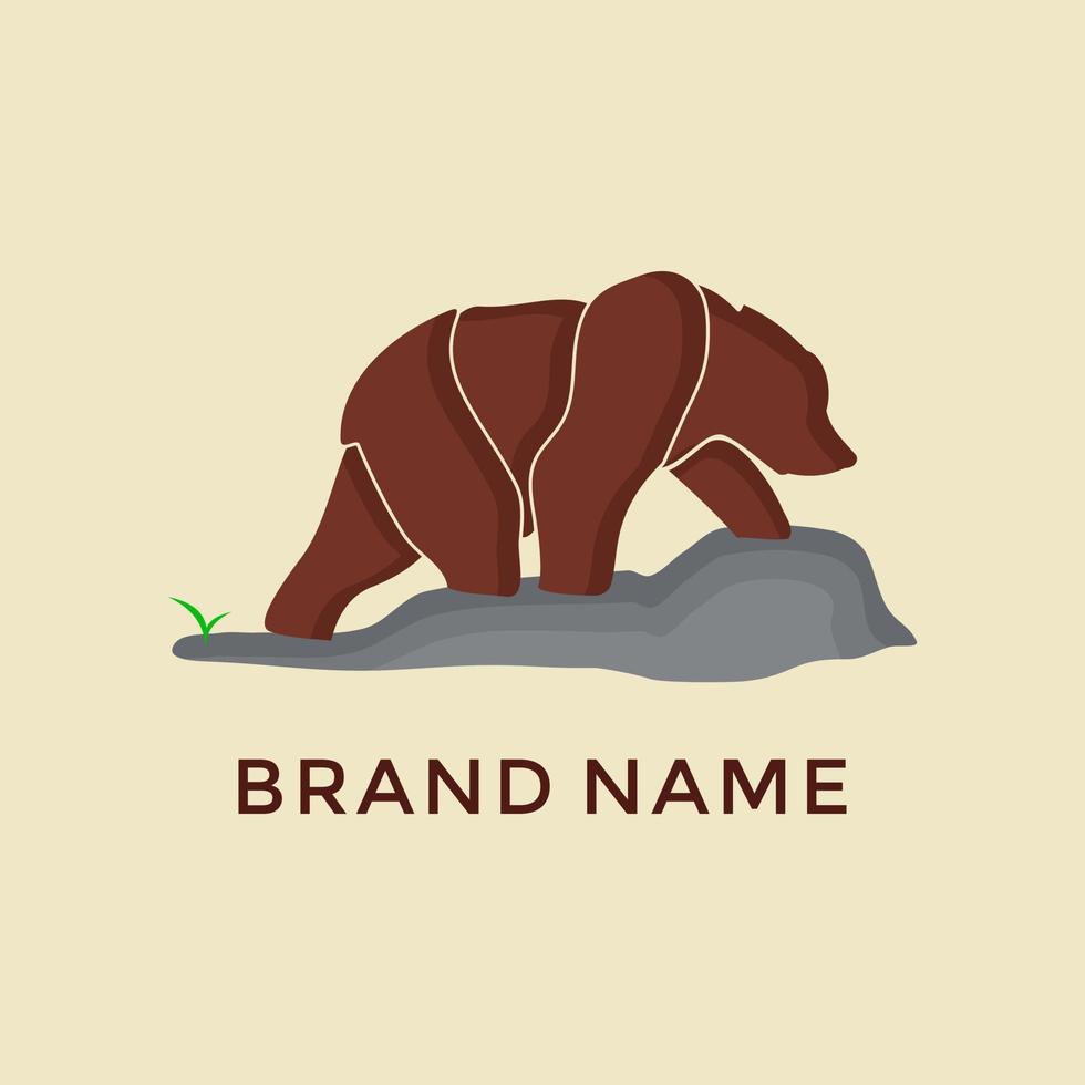 logotipo de oso caminando vector