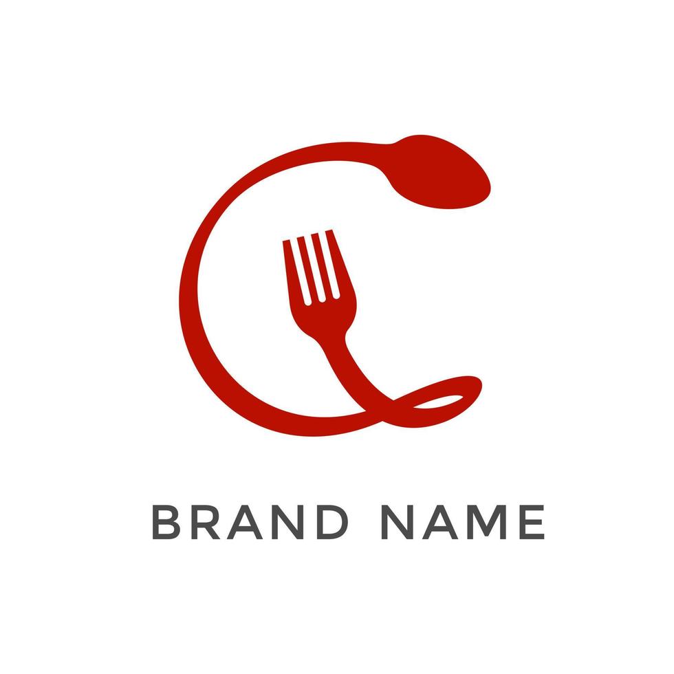 Initial C Fork and Spoon Logo vector
