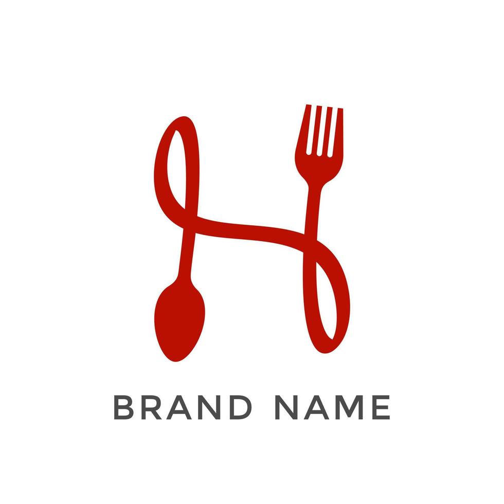 Initial H Fork and Spoon Logo vector