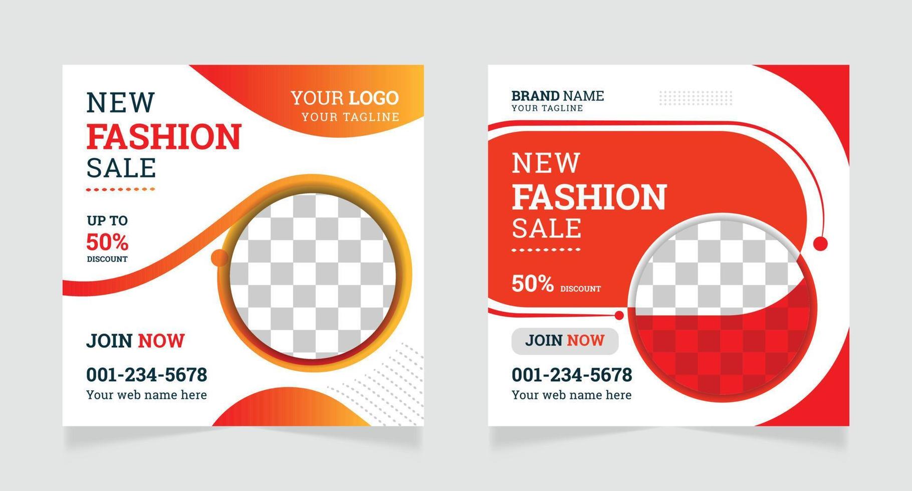 Fashion sale social media post and web banner design template vector