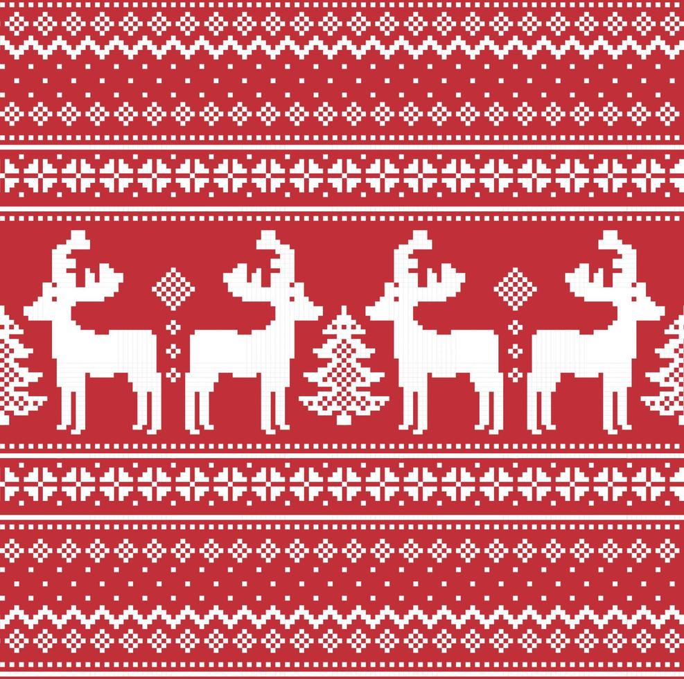 New Year's Christmas pattern pixel vector illustration