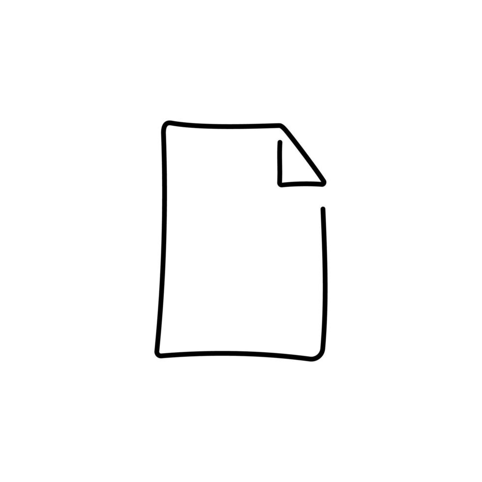 símbolo de hoja de papel, dibujado por una línea sobre un fondo blanco. dibujo de una sola línea. línea continua. eps10 vectoriales vector