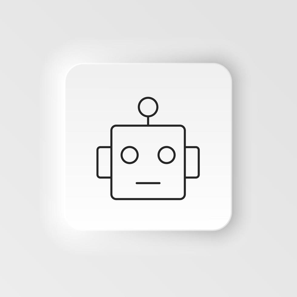 inteligente, icono de robot - vector. icono de vector de estilo neumórfico de inteligencia artificial sobre fondo blanco