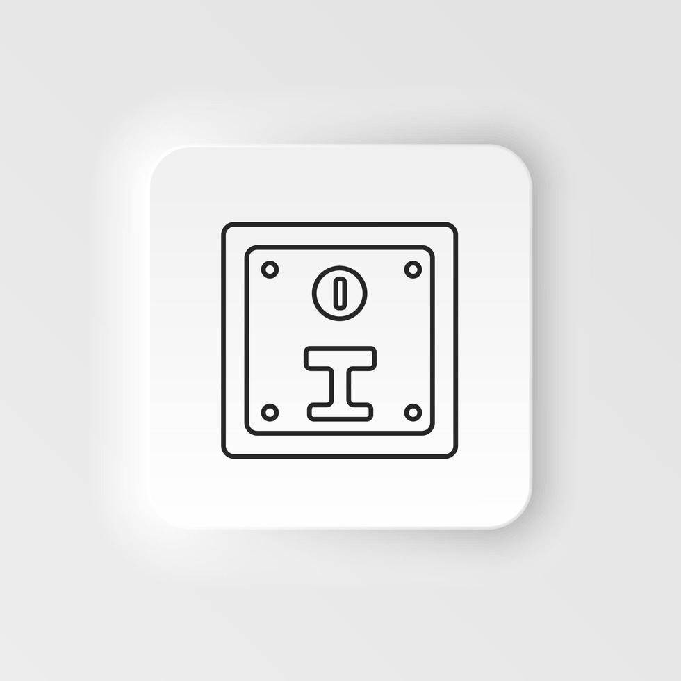 Coin slot, retro, arcade neumorphic style vector icon. Neumorphism style. Coin slot, retro arcade neumorphic style vector icon. Neumorphism style on white background.