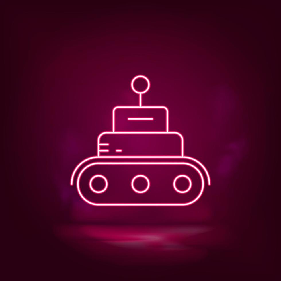 Robot, tech, car neon icon - vector Artificial intelligence