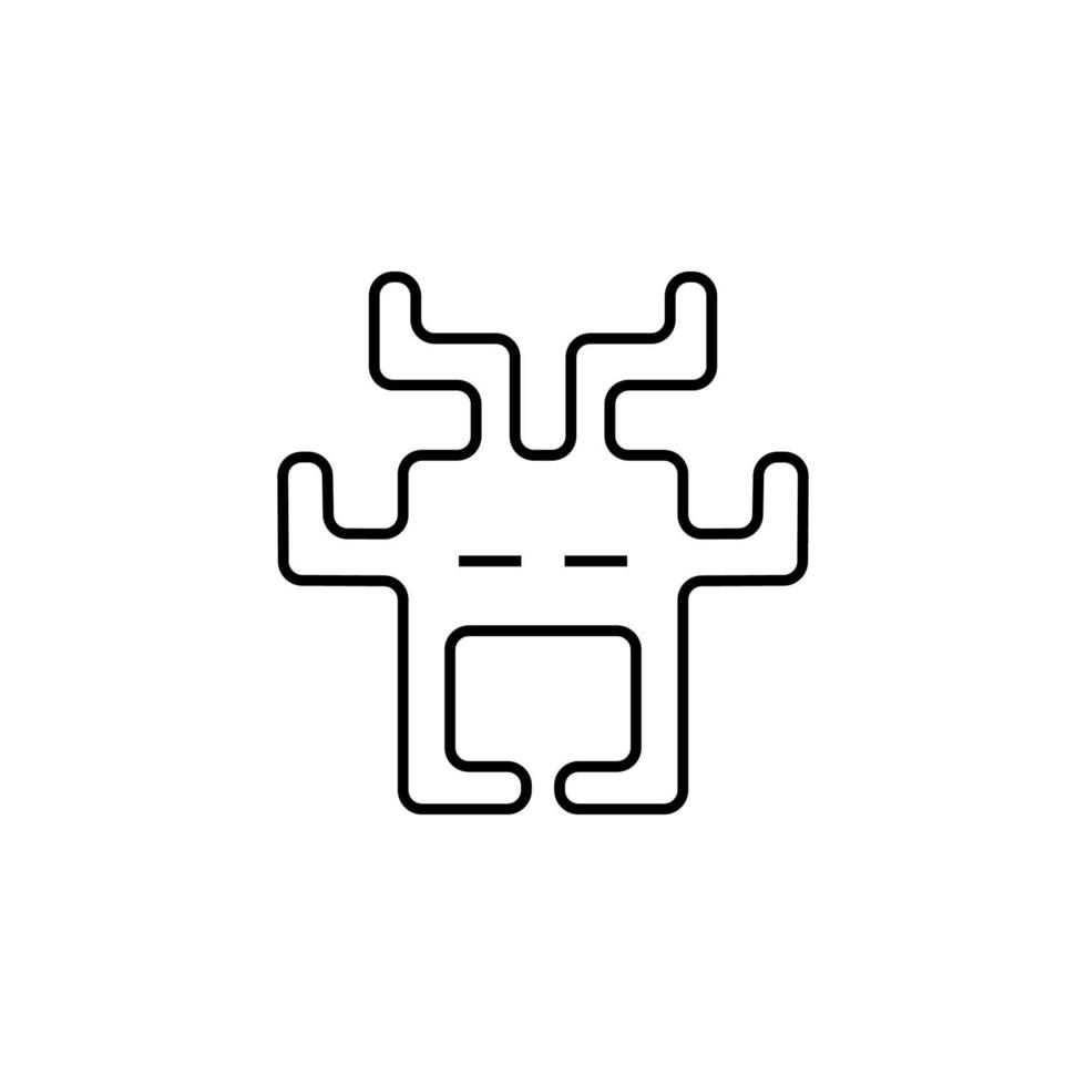 Aliens, arcade, retro icon. On white background. Aliens arcade retro icon vector