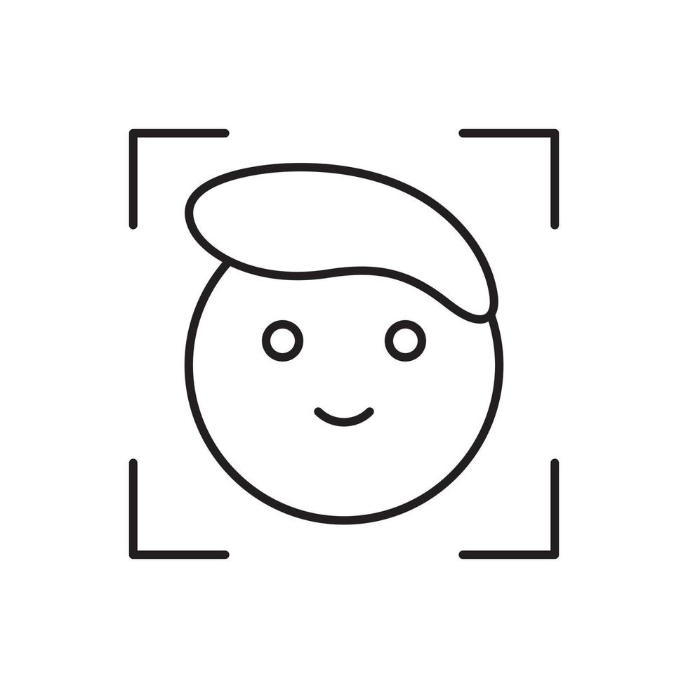 Face, recognition, tech icon - Vector. Artificial intelligence on white background vector