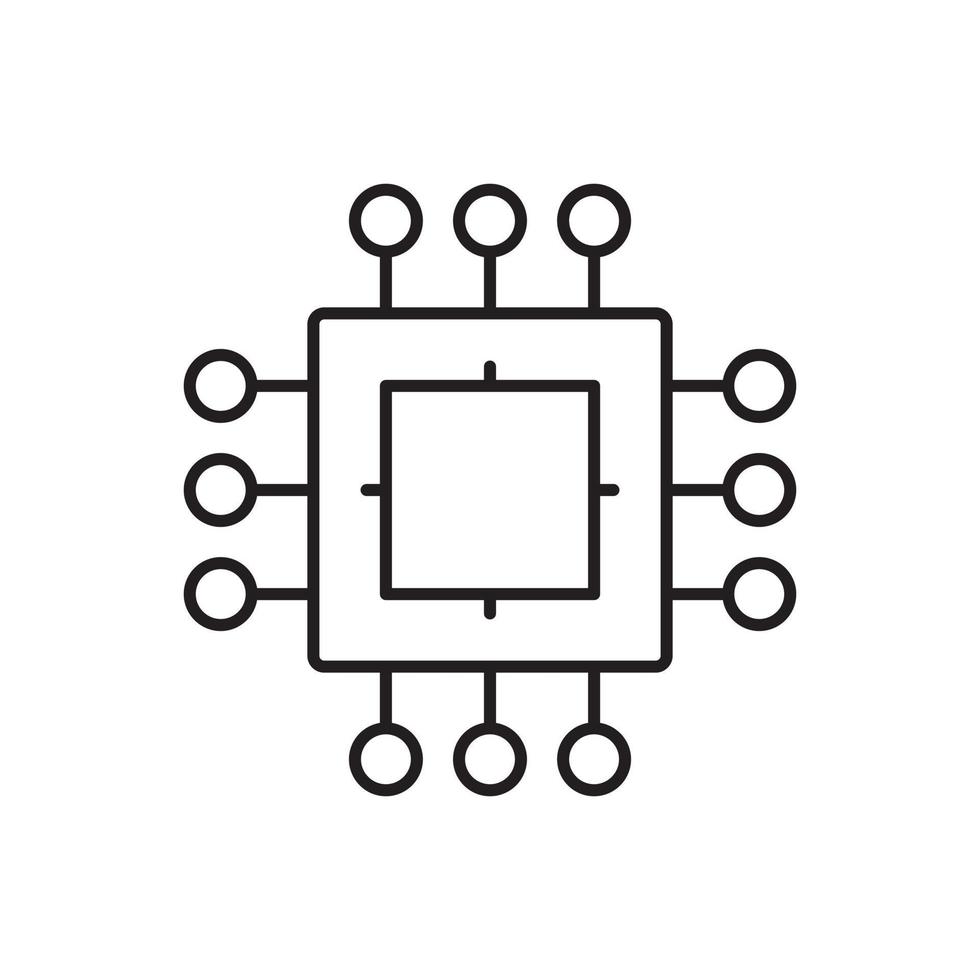 Processor, chip icon - Vector. Artificial intelligence on white background vector