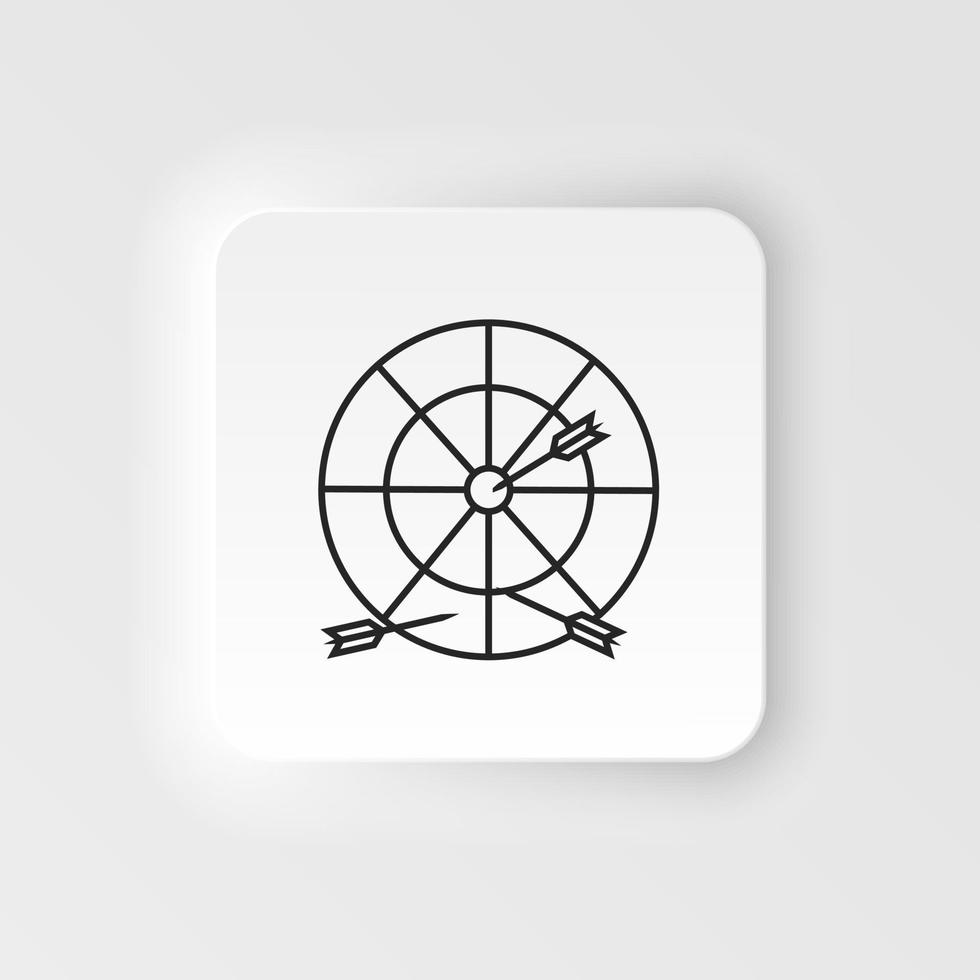 Dartboard, target, circle neumorphic style vector icon. Neumorphism style. Dartboard target circle neumorphic style vector icon. Neumorphism style on white background.