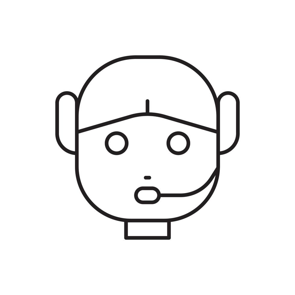 Customer, service, robot icon - Vector. Artificial intelligence on white background vector