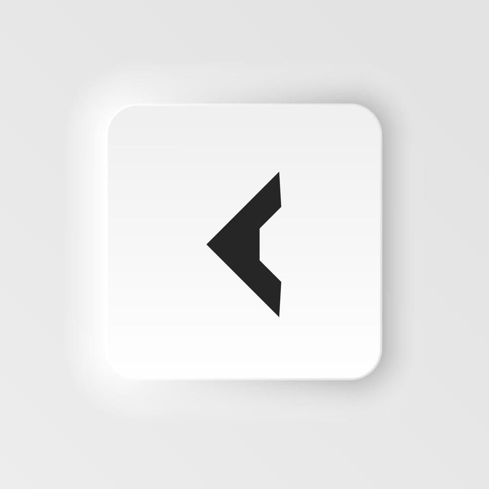 Arrow neumorphic style vector icon. Vector illustration of arrow icon on white background. Neumorphism, neumorphic style icon